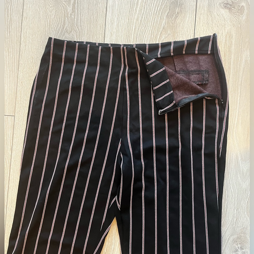 Black flare pants with red/white stripes. - Picture 4 of 4